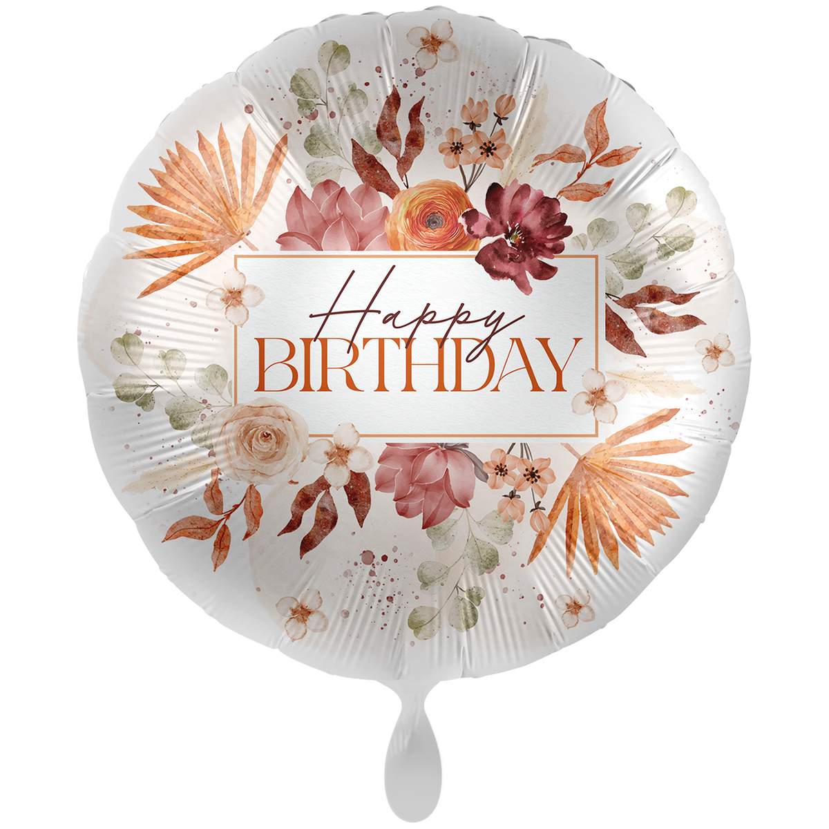 1 Ballon XXL - Joyeux Anniversaire Fleurs - ENG