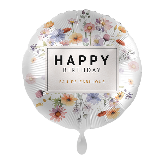 1 Ballon - Joyeux Anniversaire Fleurs Colorées - FRA