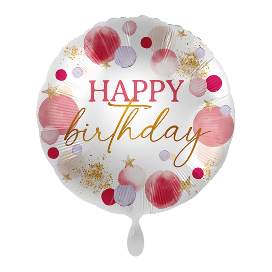 1 Ballon - Rose vif Anniversaire - FRA