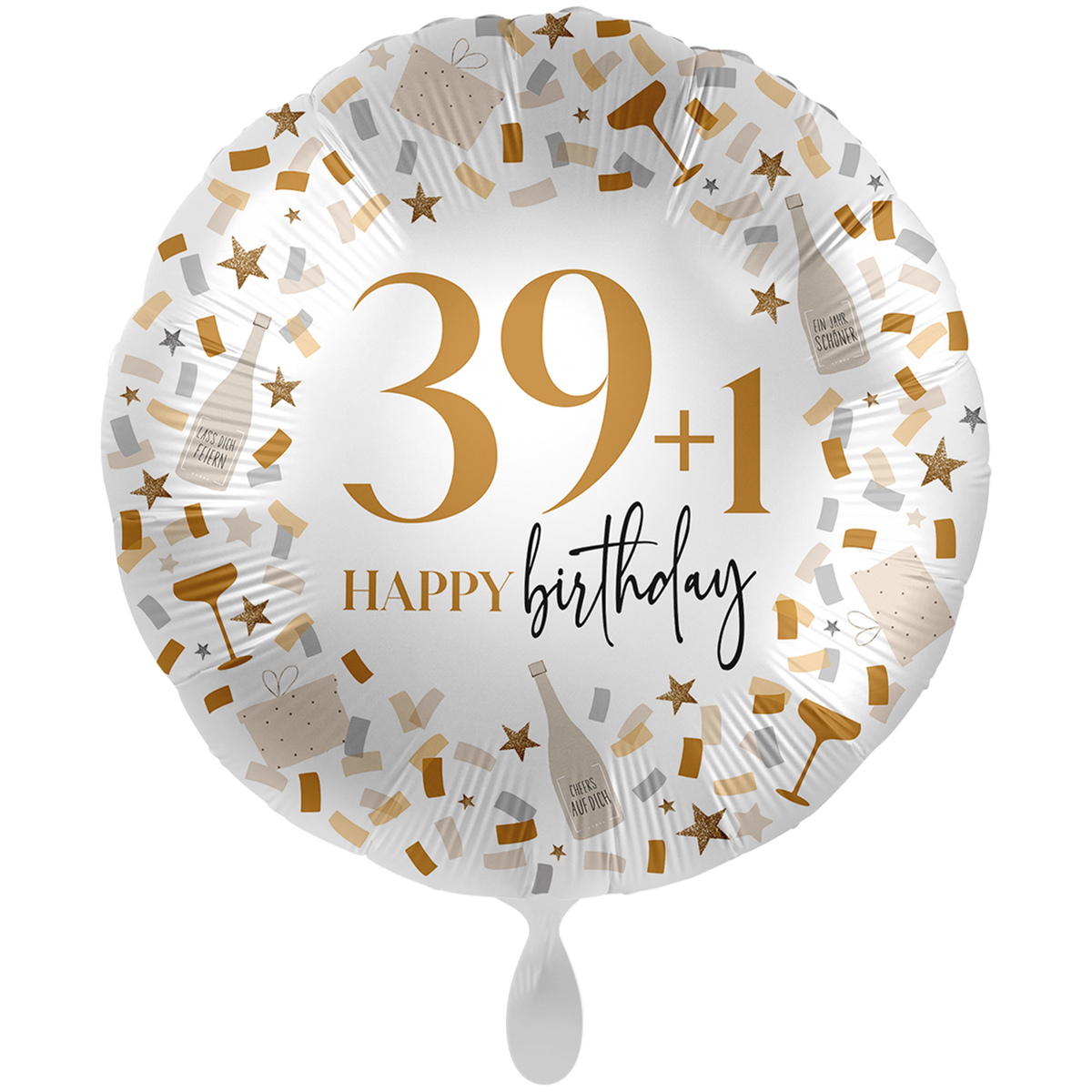 1 Ballon XXL - Hallo auf einen weiteren Geburtstag 39+1 - GER