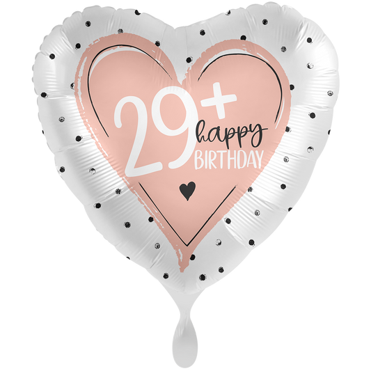 1 Ballon XXL - Glanzend - 29+ Happy Birthday - ENG
