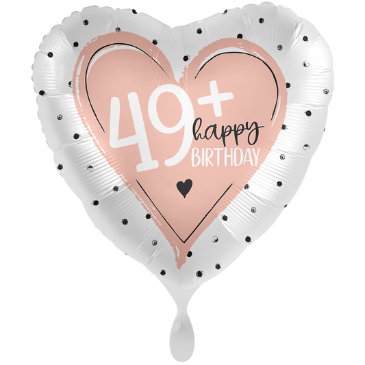 1 Ballon XXL - Glanzend - 49+ Happy Birthday - ENG