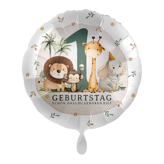 1 ballon - Jungleparty voor 1e verjaardag - NL