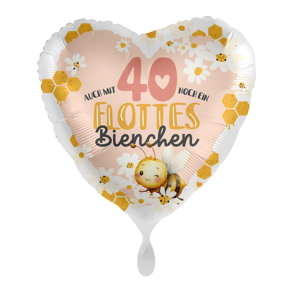 1 Ballon - Abeille Joyeuse - Joyeux Anniversaire 40 ans - FR