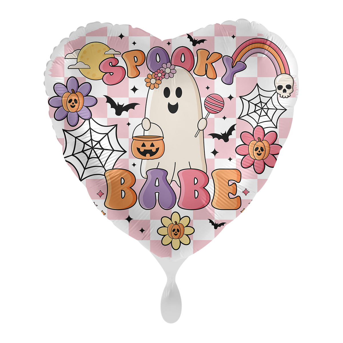 1 Ballon - Spooky Babe Kleurrijke geest - NL