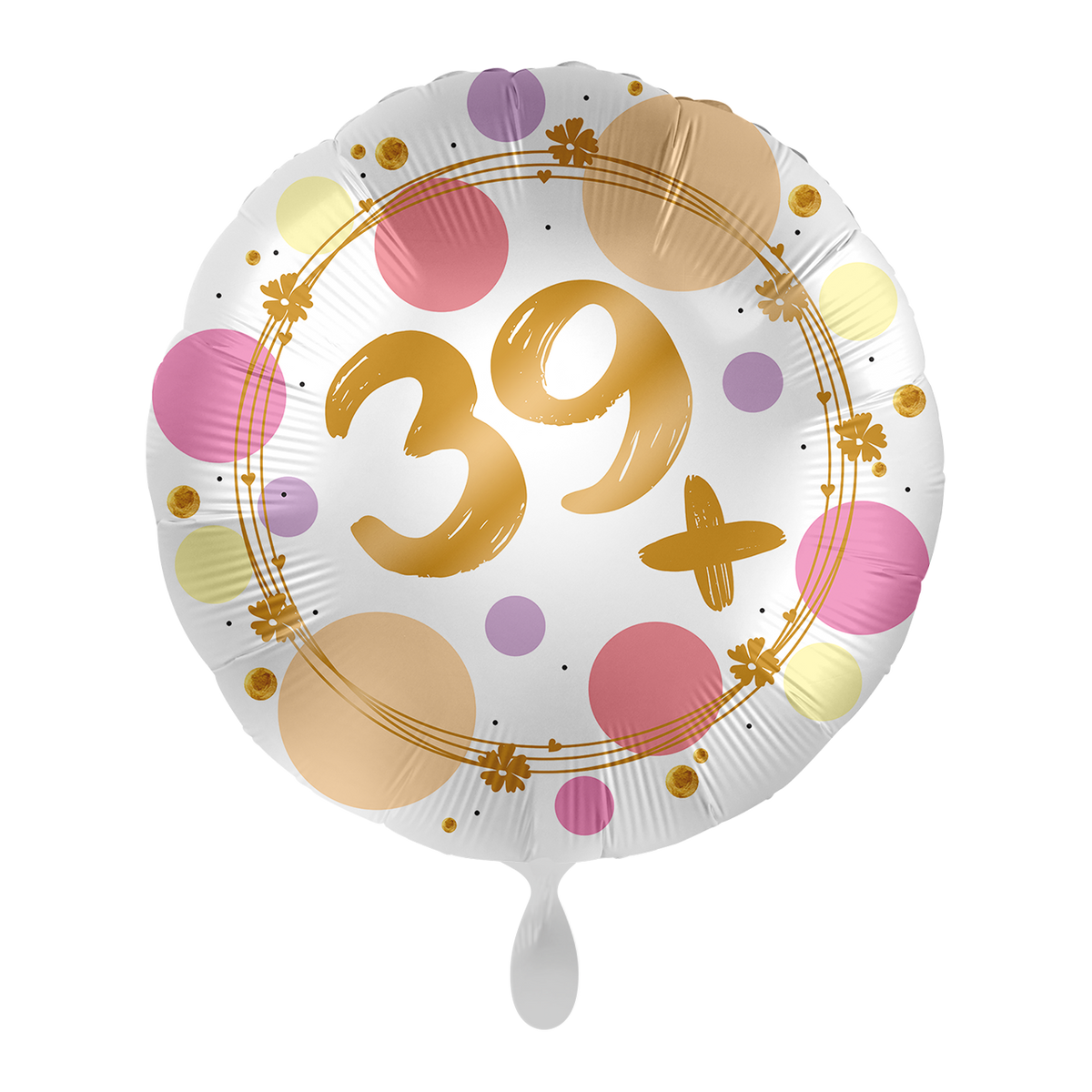 1 Ballon - Glanzende stippen 39+ - UNIEK