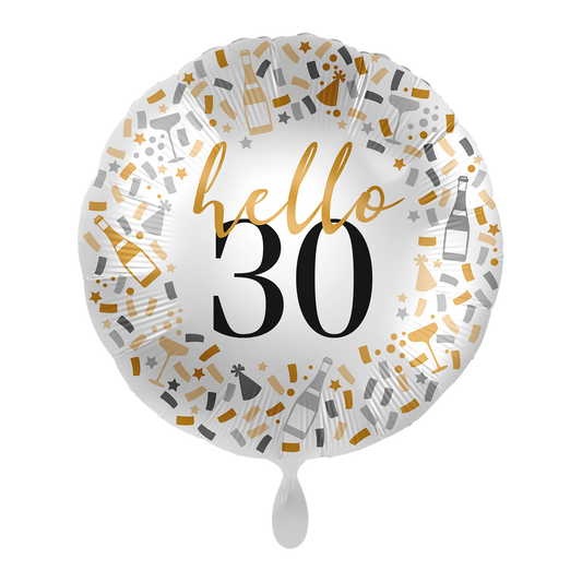 1 Ballon - Hello 30 - UNI