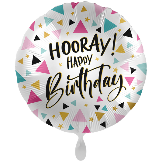 1 Ballon XXL - Hooray Happy Birthday - ENG