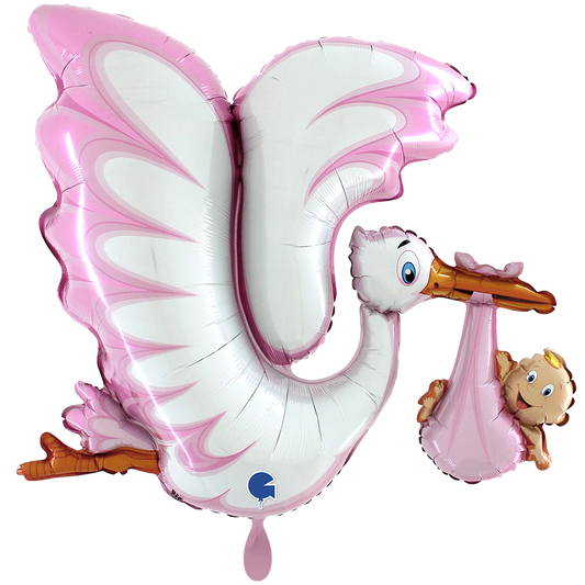 1 Ballon XXL - Baby Girl Ooievaar