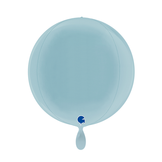 1 Ballon 4D - Globe - Bleu pastel