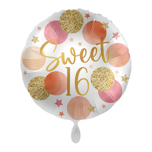 1 Ballon - Glanzende sterren & stippen - 16 - ENG