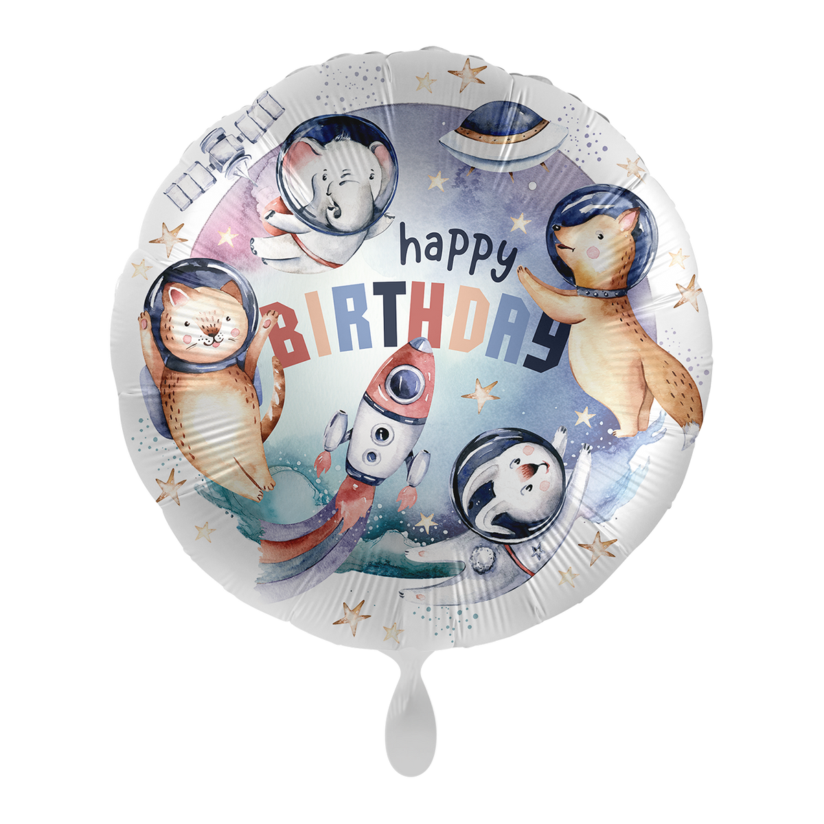 1 Ballon - Anniversaire Animaux de l'Espace - FR