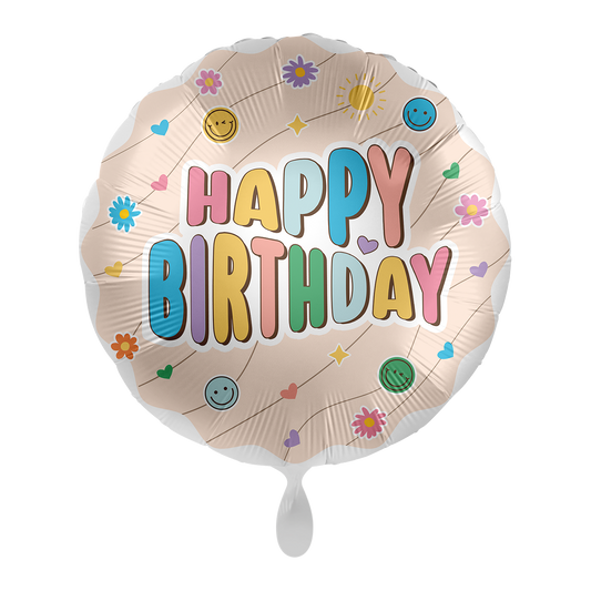 1 Ballon - Sourires d'anniversaire colorés - FR