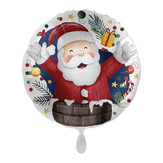1 Ballon - Père Noël dans la cheminée - UNI