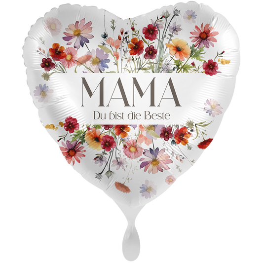 1 Ballon XXL - Blumen für die beste Mama - DE