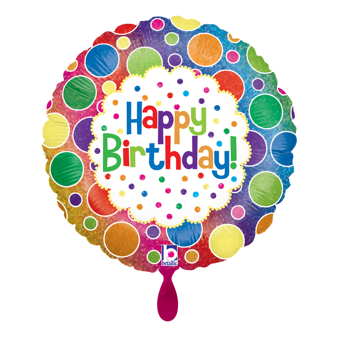1 Ballon – Anniversaire Pois Arc-en-ciel