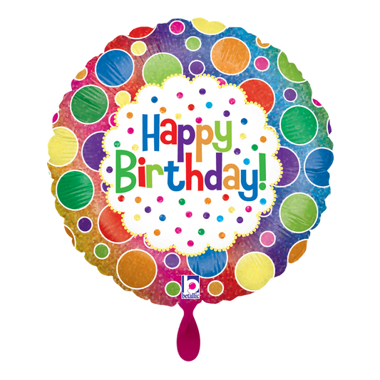 1 Ballon – Anniversaire Pois Arc-en-ciel