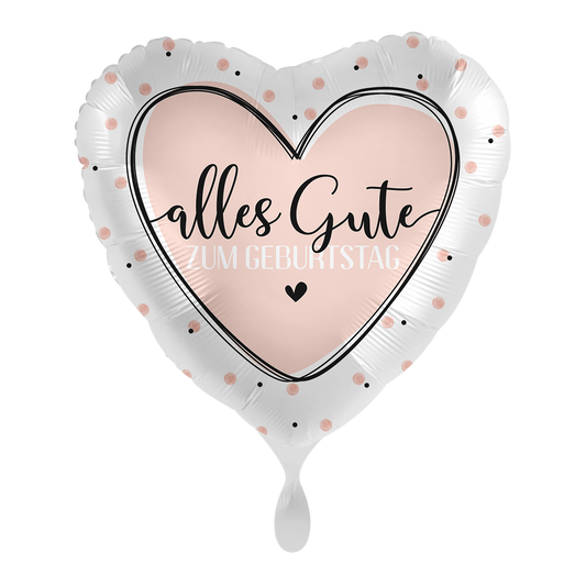 1 Ballon - Cœur Brillant Anniversaire - FRA