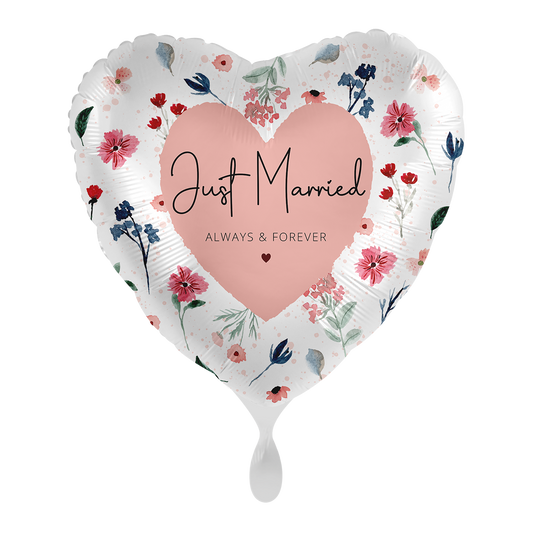 1 Ballon - Just Married Blumen - DEU