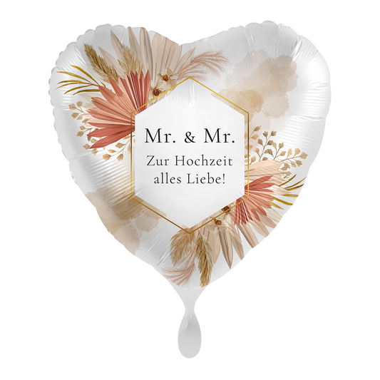1 Ballon - Mariage Monsieur & Monsieur Motifs Bohèmes - FRA