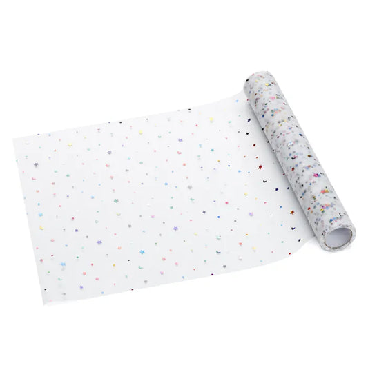 1 nappe en tulle - étoiles mélangées