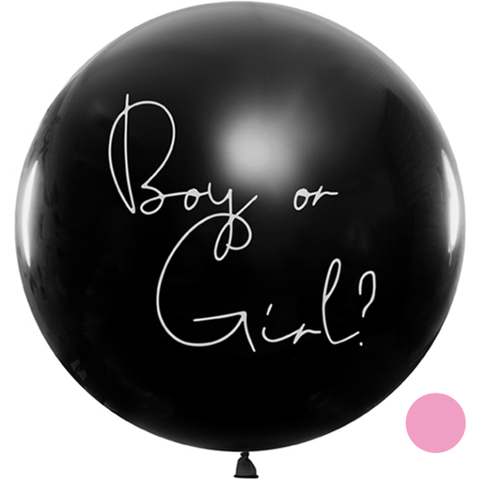 1 grand ballon - Ø 1 m - Boy or Girl - Rose