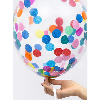 6 ballons confettis - Ø 30cm - Couleurs assorties