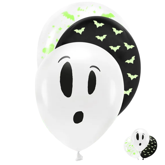 3 Blacklight Ballonnen Ø 27cm - BOO! Mix