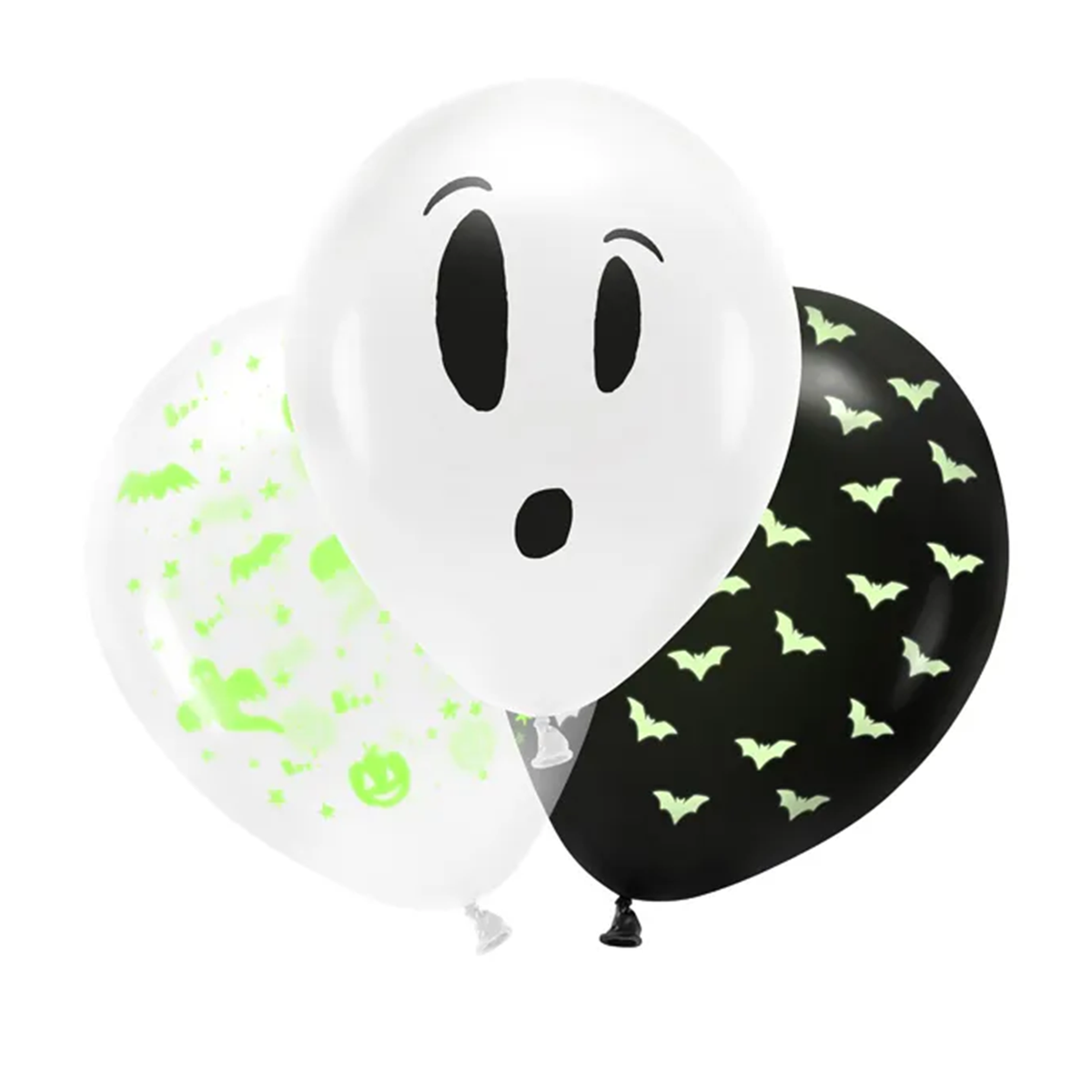 3 Blacklight Ballonnen Ø 27cm - BOO! Mix