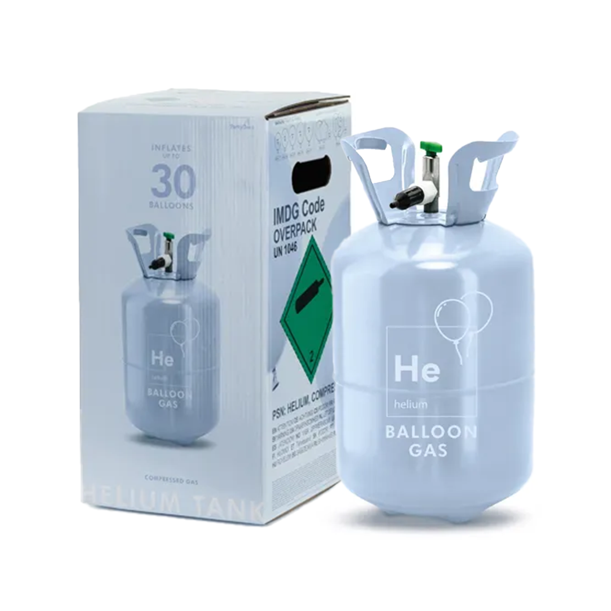 1 heliumtank 30 - helium voor ballonnen - 0,20m³