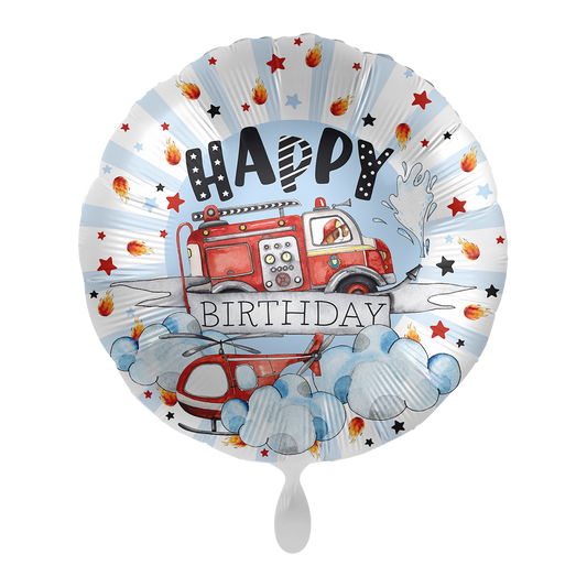 1 Ballon - Anniversaire Pompier - FR