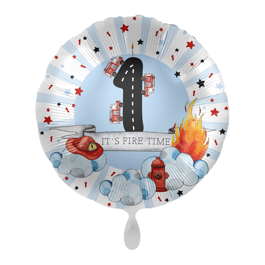 1 Ballon - Joyeux Camion de Pompiers - Un