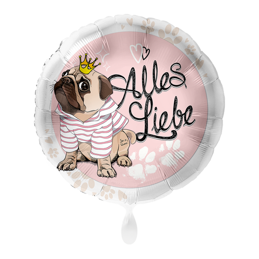 1 Ballon - Mopshond Alles Liefs