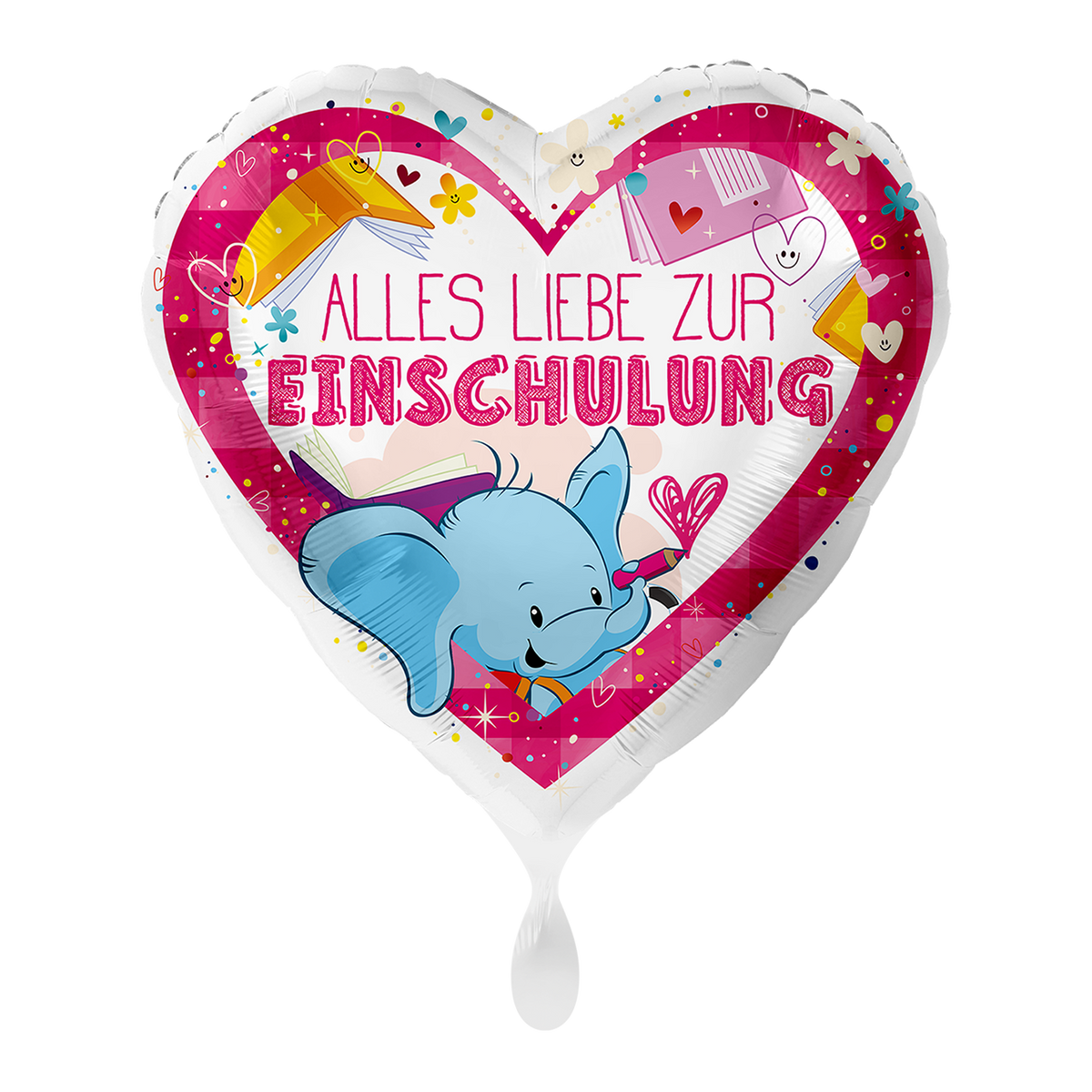 1 Ballon - Alles Liebe zur Einschulung Rose