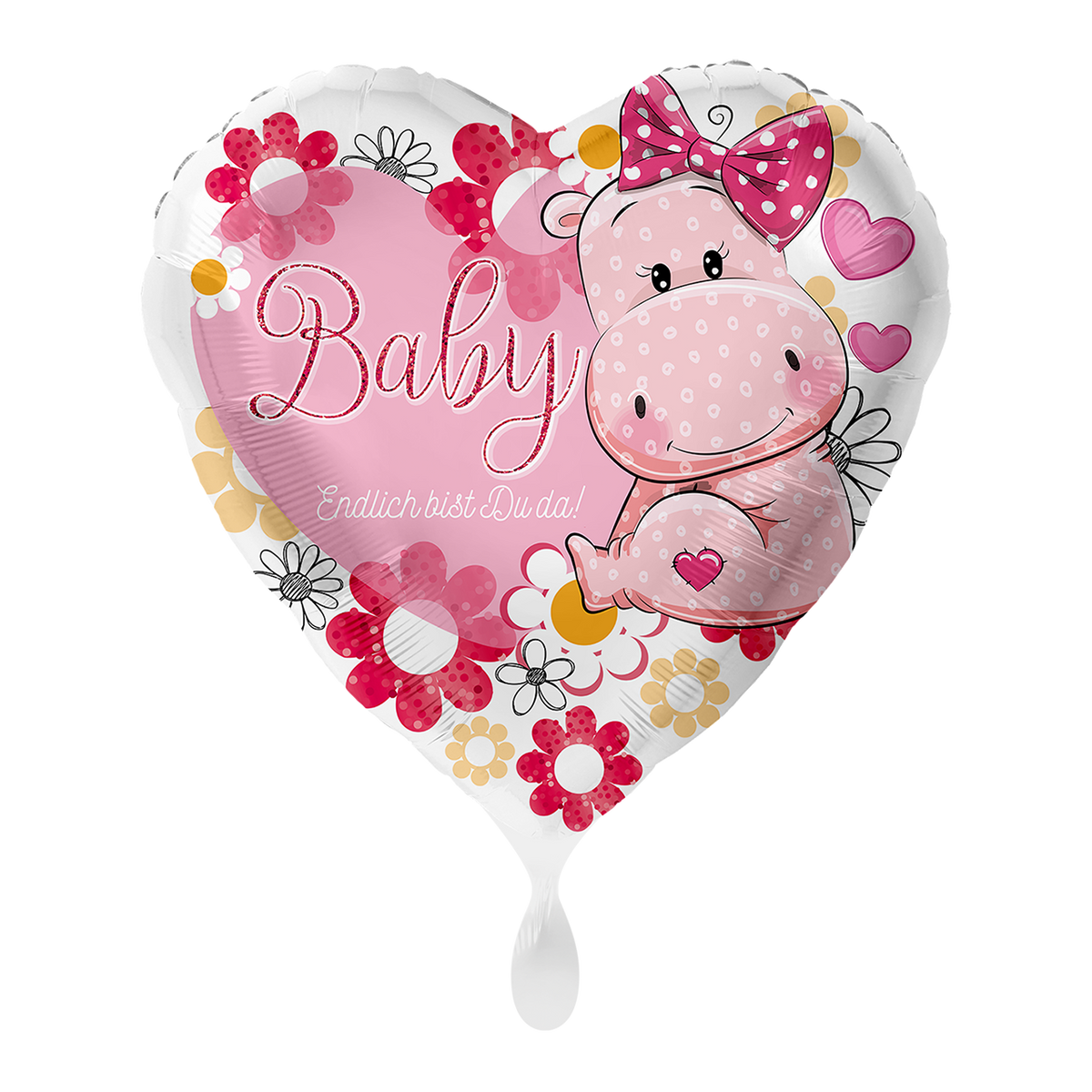1 ballon - Bébé hippopotame fille