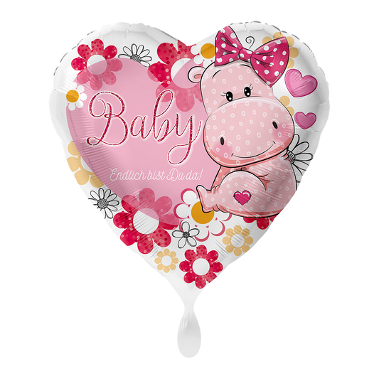 1 ballon - Bébé hippopotame fille