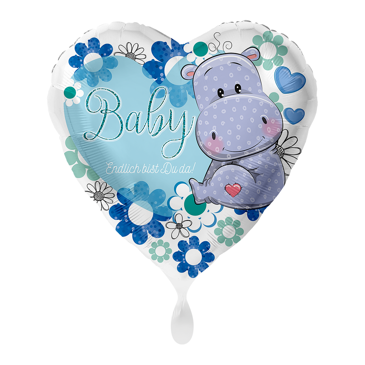 1 Ballon - Bébé Hippopotame Garçon