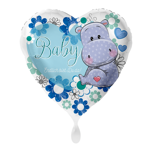 1 Ballon - Bébé Hippopotame Garçon