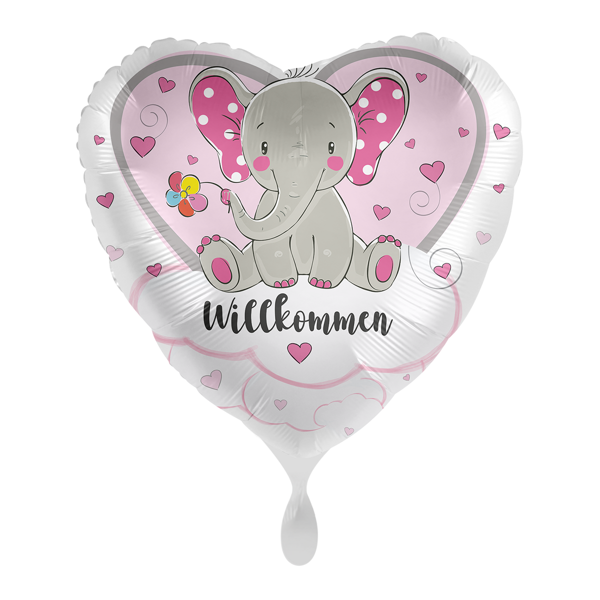 1 Ballon - Olifant Welkom Roze