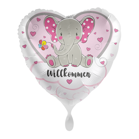 1 Ballon - Olifant Welkom Roze