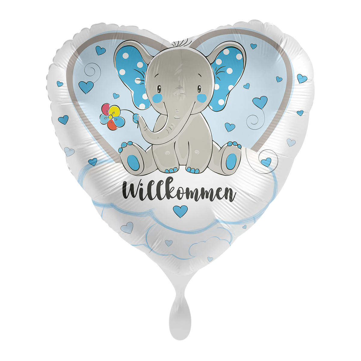 1 ballon - Olifant Welkom Lichtblauw