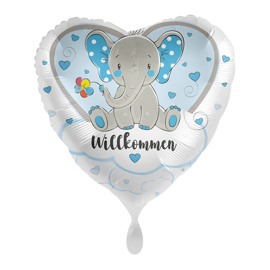 1 ballon - Olifant Welkom Lichtblauw
