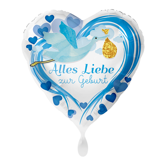 1 ballon - Alle liefde bij de geboorte blauw