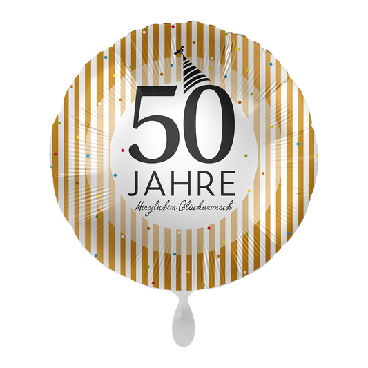 1 Ballon - 50 Ans Rayures Dorées - FR