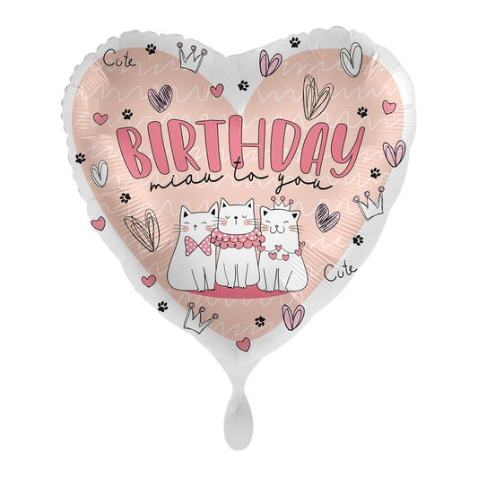 1 Ballon - Kitty Verjaardag - NL
