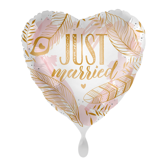 1 ballon - Just Married Plumes bohèmes - FR