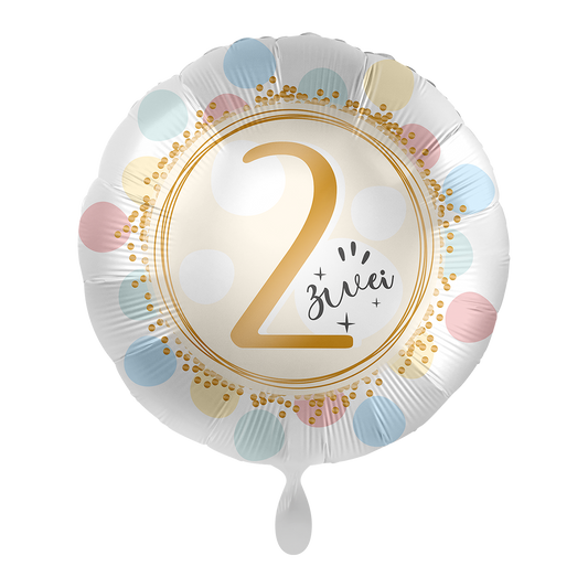 1 Ballon - Pois arc-en-ciel - Deux