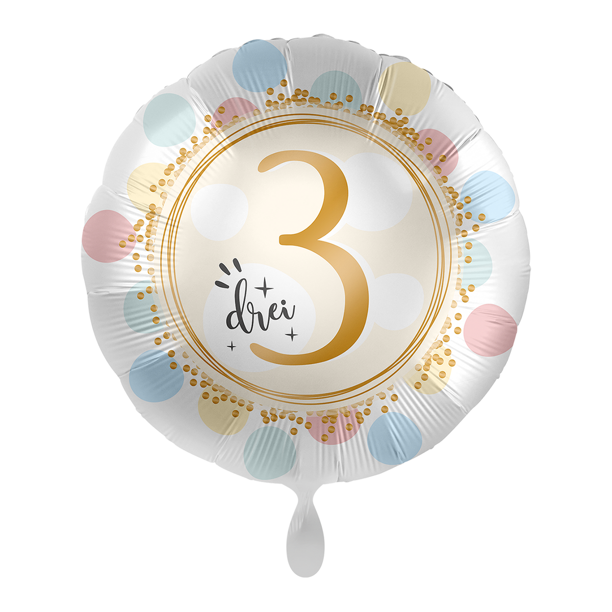 1 ballon - Points Arc-en-ciel - Trois