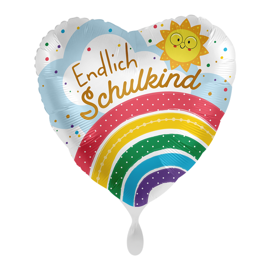1 ballon - Eindelijk schoolkind Regenboog