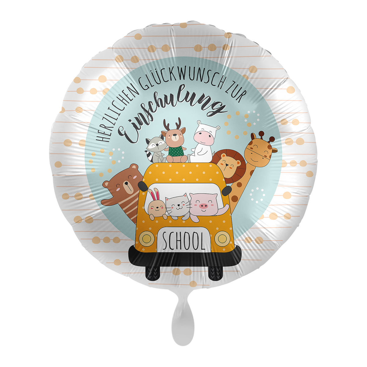 1 Ballon - Schoolbus Joyeux Animaux - FRA